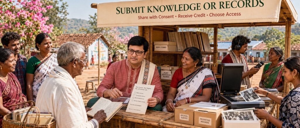 Community members submitting traditional knowledge and records related to Hodopathy in Jharkhand